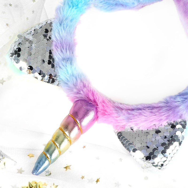BTHRORO Ear Muffs for Kids Unicorn Earmuffs Winter Cute Ear Warmers Soft Plush Ear Covers for Cold Weather Women Kids Girls - Image 3